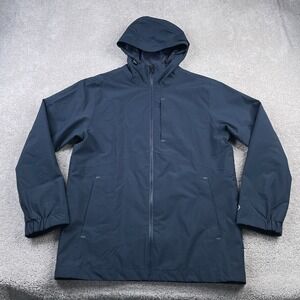 Tentree Nimbus Rain Jacket Mens Large Blue Waterproof Full Zip Sustainable